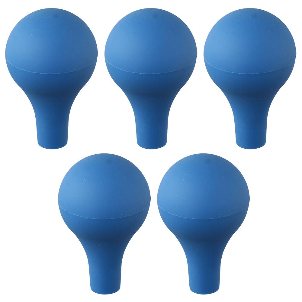 5Pcs Blue Pipette Rubber Bulb Head Pear Shaped Lab Supplies 3/5/10/15/20ml Pipettes