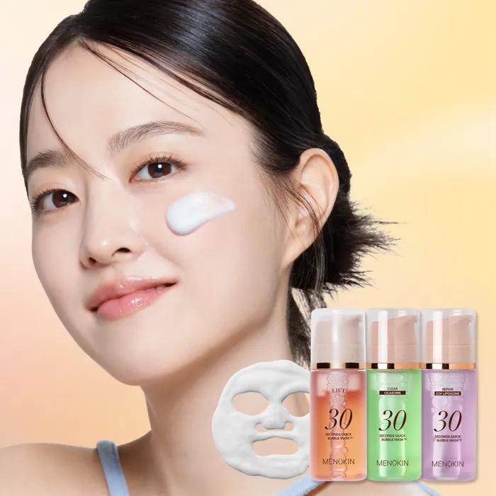 Menokin 30-second Quick Bubble Mask Intensive Care 3-piece Set, Hwajalmeok Water Glow Mask Pack