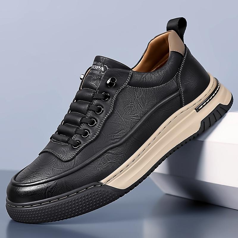 Fashion Men Casual Leather Shoes2024New Luxury Brand Genuine Leather Walking Shoes Outdoor Flat Designer Sneakers Tenis Masculino Shoes