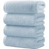 AYO Bath Towel Set of Sky Hotel Highly Low Gift 4, Blue, Specification, Fluffy, 100% Cotton, Absorbent, Durable, Plain, Shedding,
