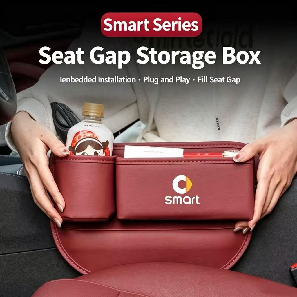 For Smart Car Seat Gap Organizer Storage Box Pocket L Wallet Keys Card Cup Phone Holder Auto Interior Accessories