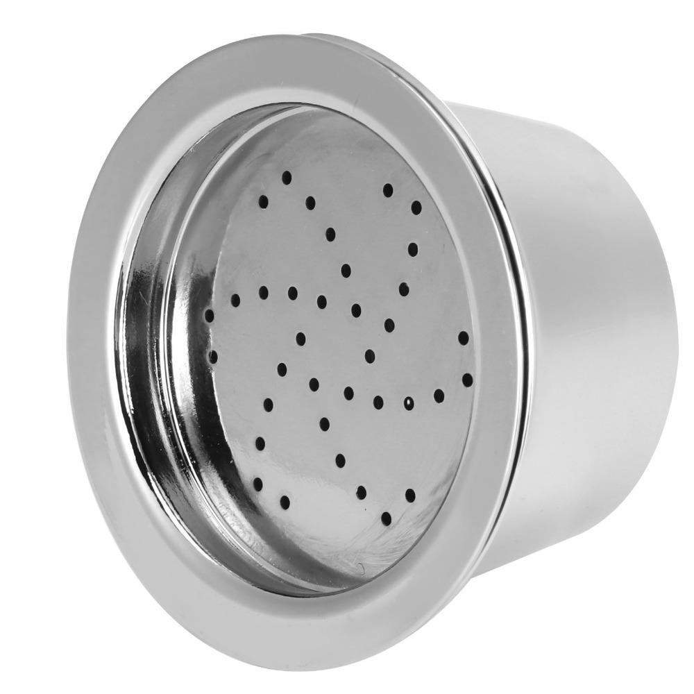 With Spoon Brush Refillable Coffee Filter 304 Stainless Steel Coffee Capsule Cup Cafe Use