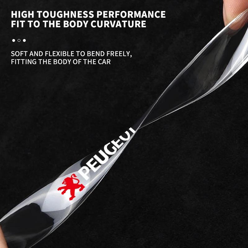 Защита ручки двери автомобиля Силиконовая наклейка на углубление ручки от царапин Для Peugeot 206 208 306 307 308 508 106 107 108 2008 3008 5008