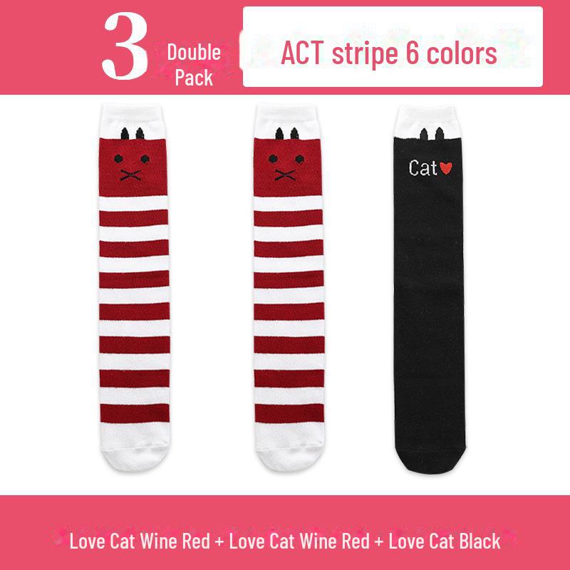 Весенние и осенние гольфы для девочек с милым рисунком - гольфы средней длины для детей и младенцев