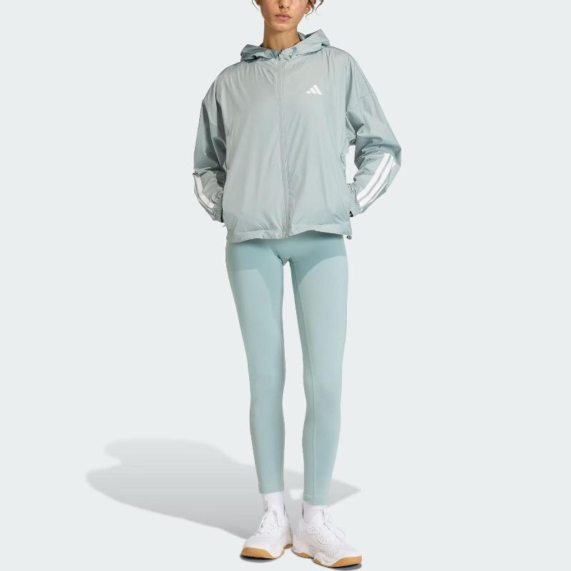 adidas Гипергламурная ветровка, водостойкая, спортивная, для фитнеса, с капюшоном, с длинным рукавом, женская куртка, KC7654