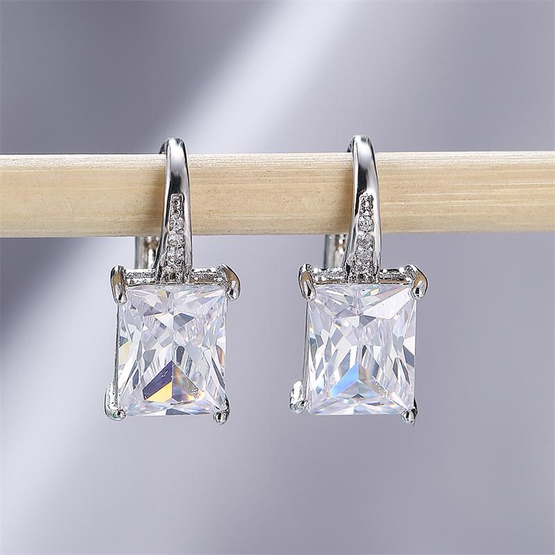 Модные квадратные серьги женские серьги-кольца принцесса свадебные украшения для помолвки подарки