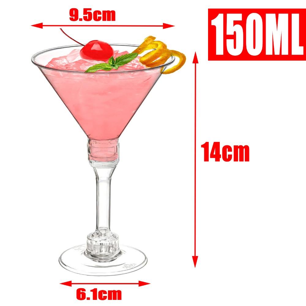 5PCS Disposable Glasses Clear Red Wine Goblet Mousse Cup For Outdoor Party Bar Wedding