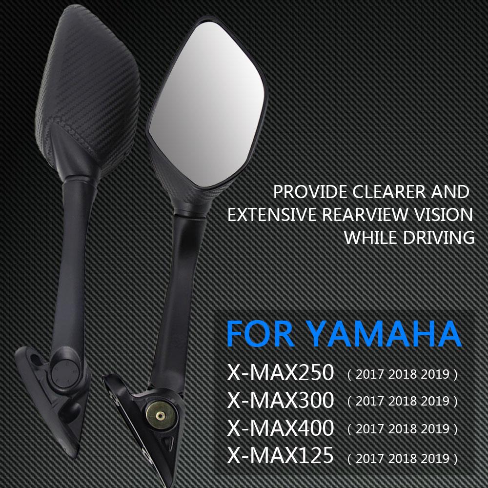 2 Pcs Motorcycle Side Mirror Black Plastic Rearview Mirror for Yamaha XMAX 300 400 125 250 2017 2018 Motorcycle