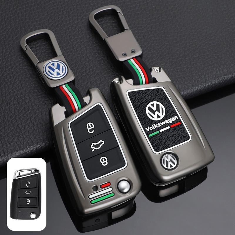 Для VW Цинк-сплав Силиконовый Чехол-брелок для складного ключа автомобиля Полное покрытие Оболочка брелка Для VW Volkswagen Golf 7 MK7 Tiguan MK2 Автомобильный брелок Аксессуар