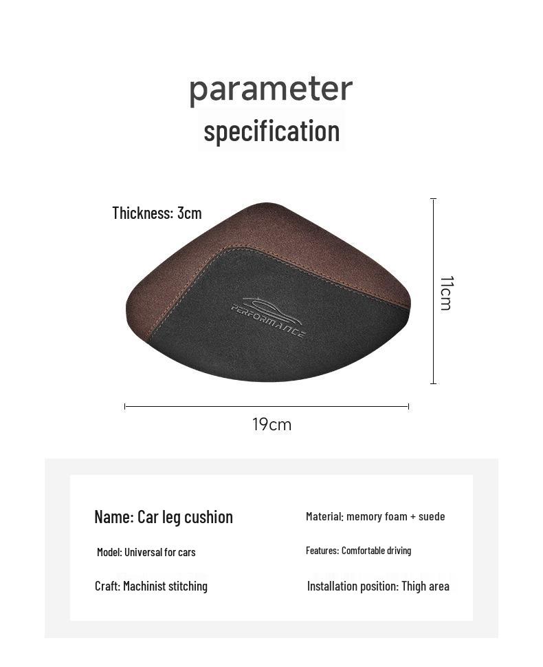 Car Essential: Alcantara Knee Support Cushion for Long-Distance Driving