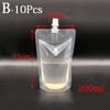 10pcs Transparent Nozzle Bag Spouted Drink Beverage Packaging Pouch For Camping Outdoor Spouted Liquid Packaging Storage JoomZL