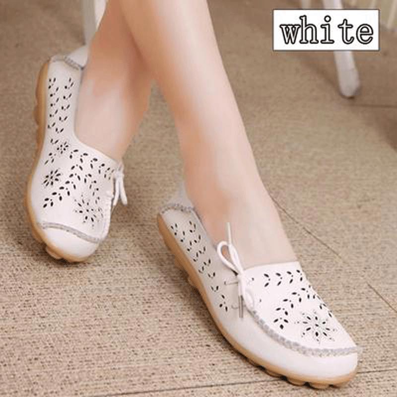 Женские туфли из искусственной кожи с перфорацией, с антискользящей подошвой