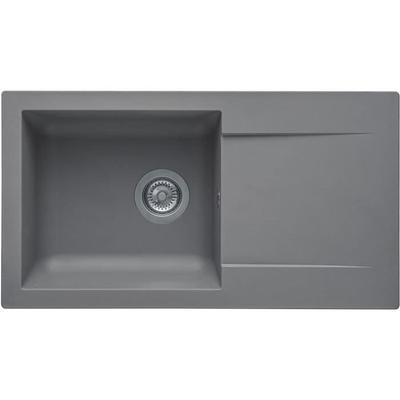 ЭИННА Встраиваемая мойка, в SMC GREY BETON - 16, 1 чаша, тусклый. 78*43,5 см, ручное опорожнение