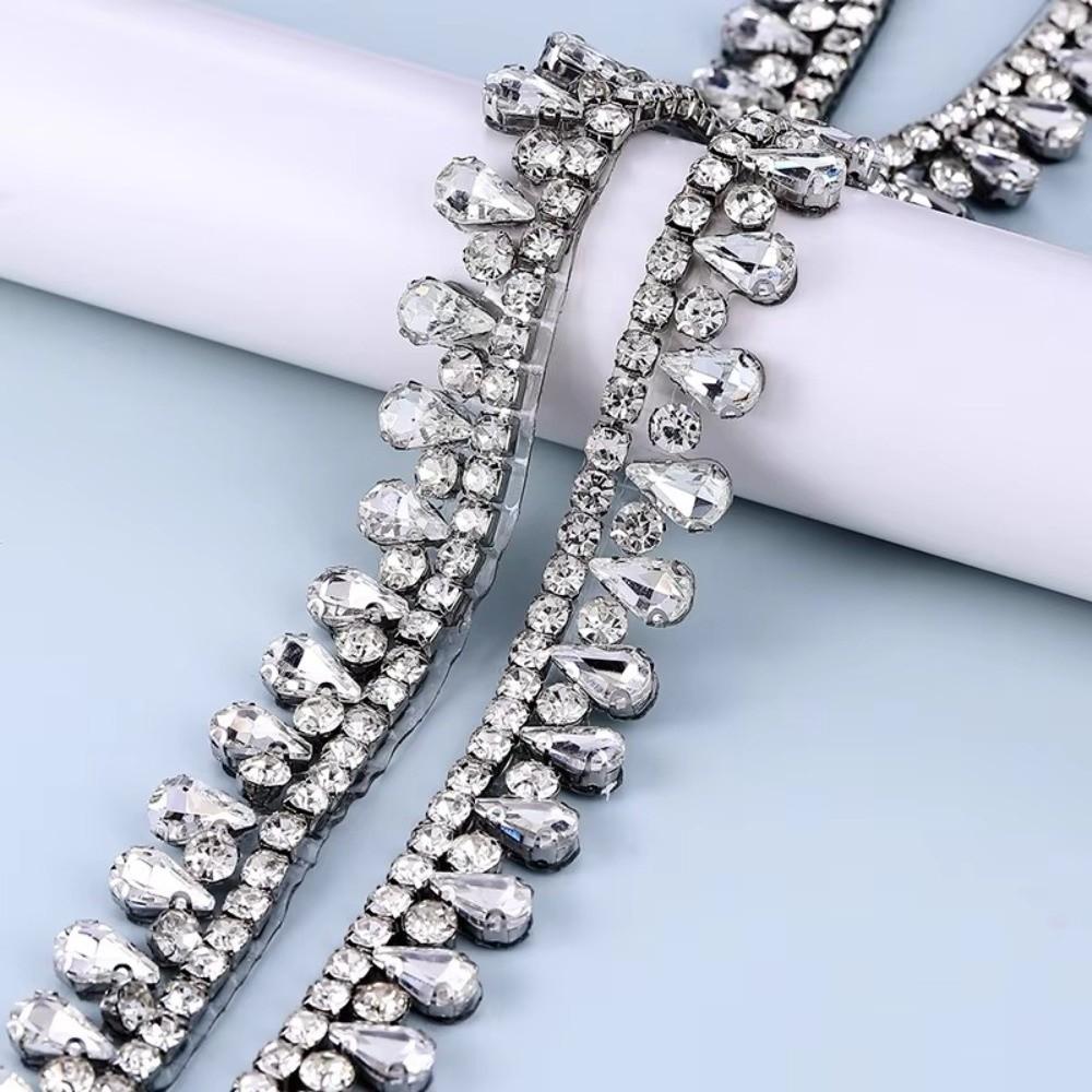 1Yard/90cm Rhinestone Border Diamond Ribbon Multi-color Crystal Versatile Diamond Strips DIY Diamond Chain