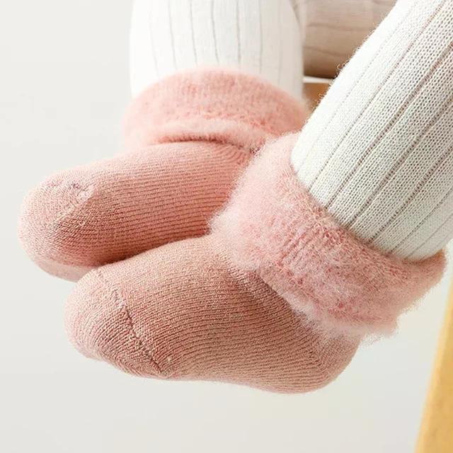 Winter Newborn Warm Sock Simplicity Candy Color Series Calf Sock for Baby Boy Girl Autumn Thermal Cotton Plush Sock for Toddler