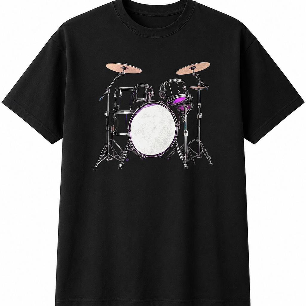Drum Kit Colourful Retro Mens Womens T-Shirt Classic Graphic Unisex Novelty Gift