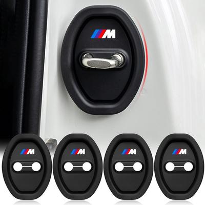 4 шт. Накладки на замки дверей автомобиля с логотипом M, силиконовые протекторы, автоаксессуар для X7 X3 X4 X5 X6 3 4 5 6 7 серии Z4 M M3 M5 M6 E38 E39 E46 E53 E60 E61 E64