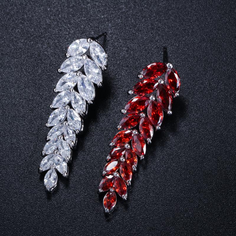 CMM Мода Летний Стиль Pendientes Ювелирные Изделия Длинные Висячие Серьги-Подвески Листьев для Женщин