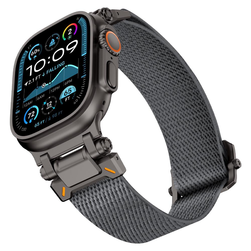 Спортивный нейлоновый ремешок для Apple Watch Ultra 2 49 мм 45 мм 46 мм 44 мм Роскошный металлический браслет для IWatch Series 10 9 8 7 SE 6 5 Мягкий ремешок