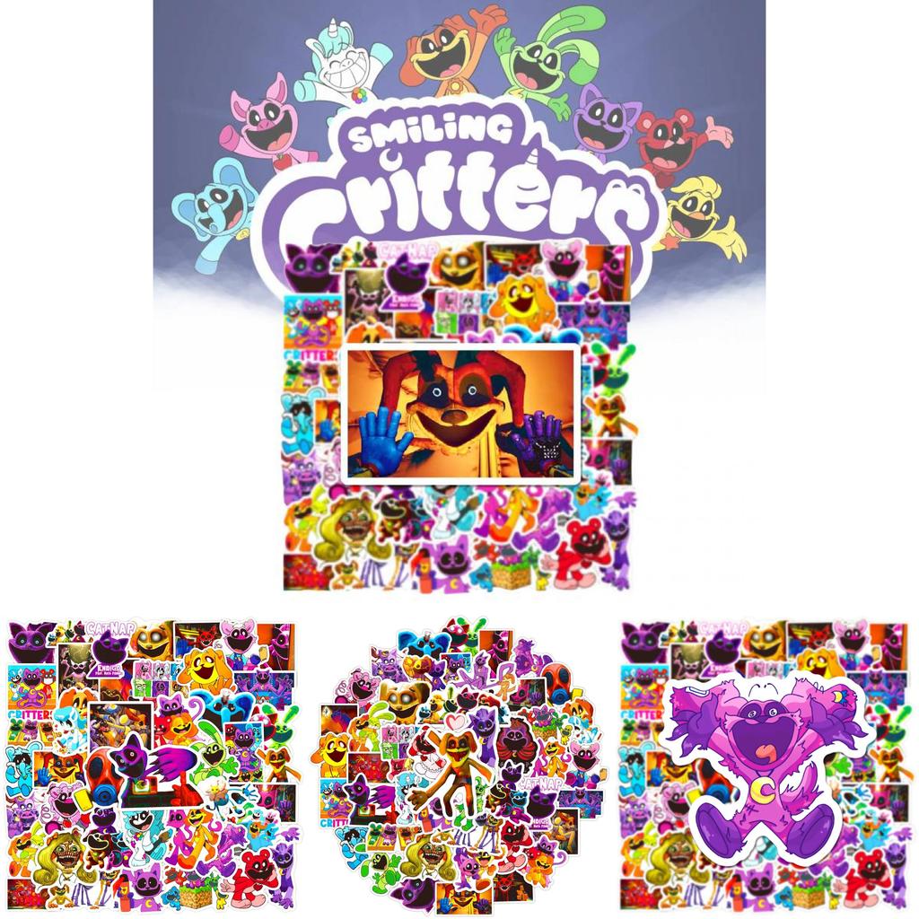 Милые мультяшные наклейки с животными Smiling Critters для автомобиля, ноутбука, телефона, холодильника, водонепроницаемый ПВХ-материал