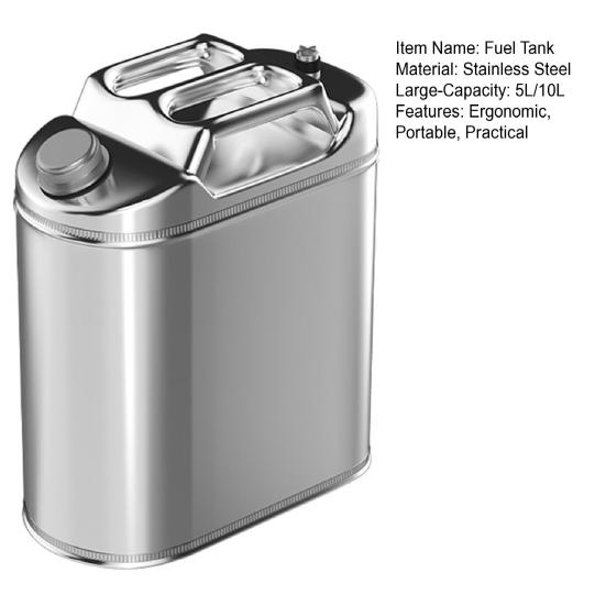 5л/10л металлический топливный контейнер из нержавеющей стали канистра с ручкой герметичный топливный бак для грузовиков автомобилей мотоциклов оборудование