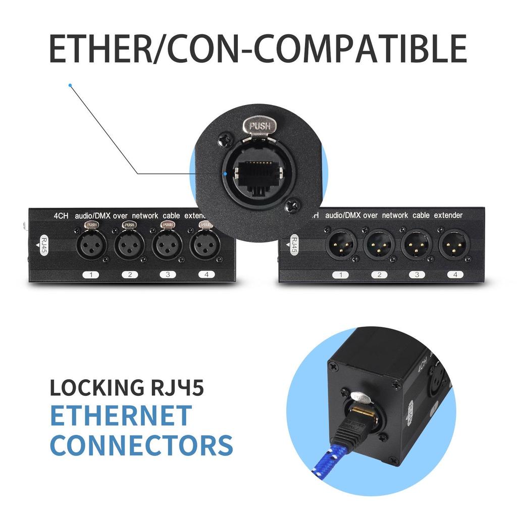4-канальный XLR «папа» — «мама» удлинитель: Удлинитель сетевого кабеля RJ45
