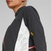 Puma Ретро спортивная куртка с воротником-стойкой, полосатая дышащая куртка на молнии, женские куртки, черная 522223-51
