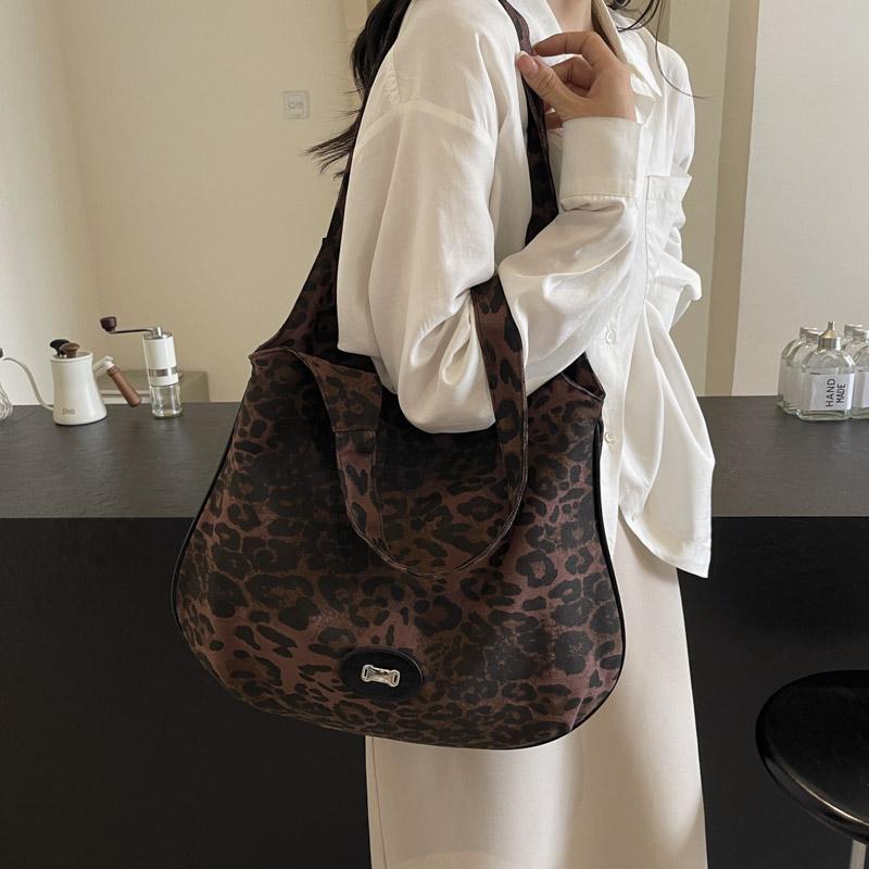 Сумка через плечо Сумка через плечо Сумка с леопардовым принтом Женская сумка для покупок большой вместимости