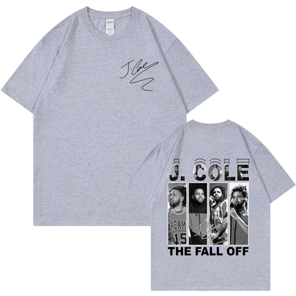 Рэпер J Cole The Fall Off Tour 2026 Графические футболки Мужские Хип-хоп Винтажные Футболки с коротким рукавом Повседневная Мода Свободная Футболка