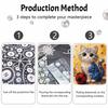 Жемчужная живопись DIY липкий бриллиант креативный милый кот с мячом набор для алмазной живописи гостиная подвесная картина