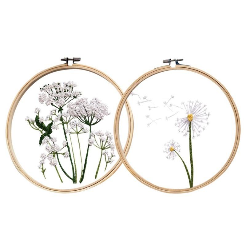 Сделай сам в китайском стиле 3D прозрачная пряжа вышивка ручная вышивка материал пакет + 20 см круглая вышитая рамка