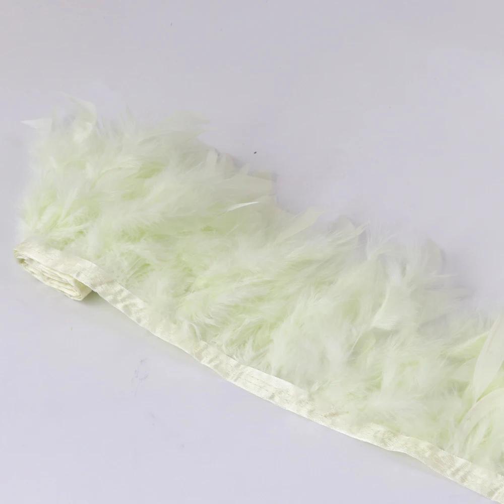 1 метр Натуральная отделка из перьев индейки Высота 10-15 см Свадебная одежда Украшение платья DIY Перьевая лента Швейные поделки