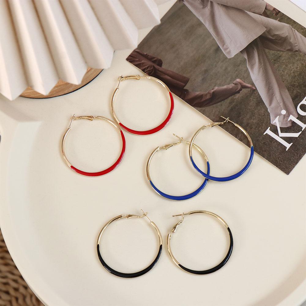 Серьги Pure Sweet Drip Glaze Large Circle Earrings Trendy Big Hoop Earring Female