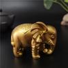 Gold Elephant Statue Sculpture Carved Craft Animal Elephant Figurines Ornament For Home Office Desktop Decoration Garden Statues