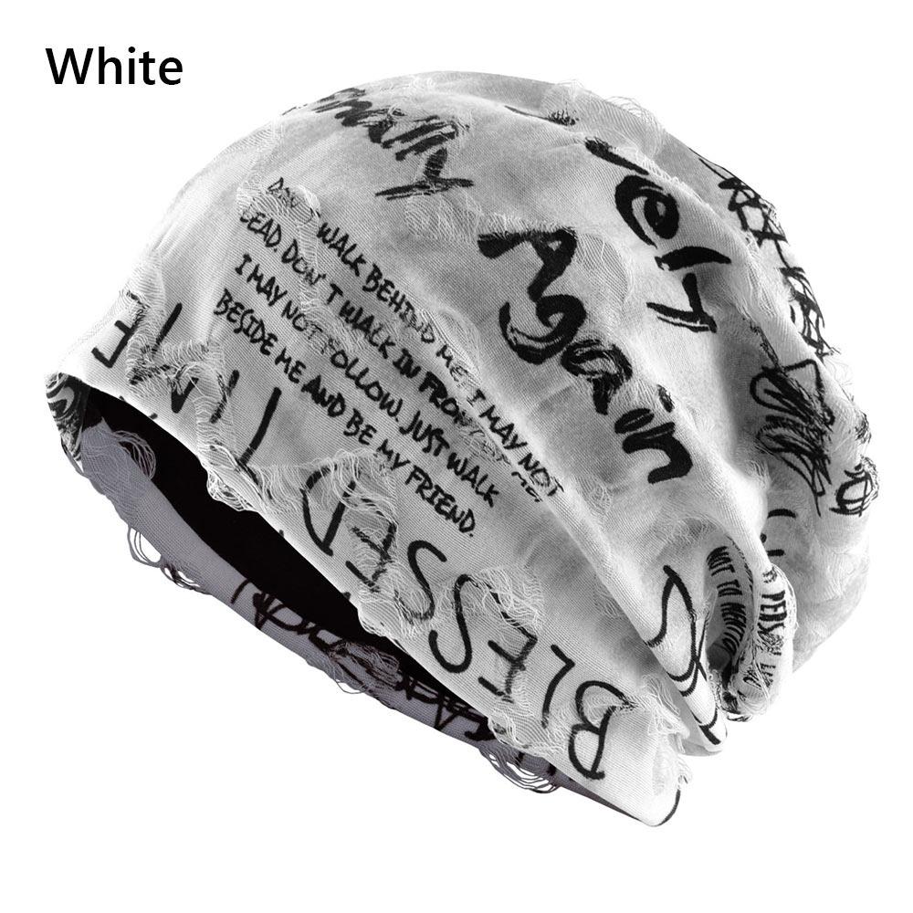 Thin Bonnet Letter Print Beanie Loose Style Hip Hop Beanies Fashion Pullover Hat Unisex Wear