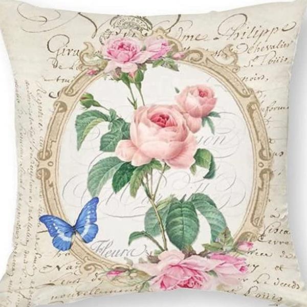 Ретро Американский Растительный Цветочный Принт Льняная Наволочка Гостиная Диван Автомобильная Подушка Подушка