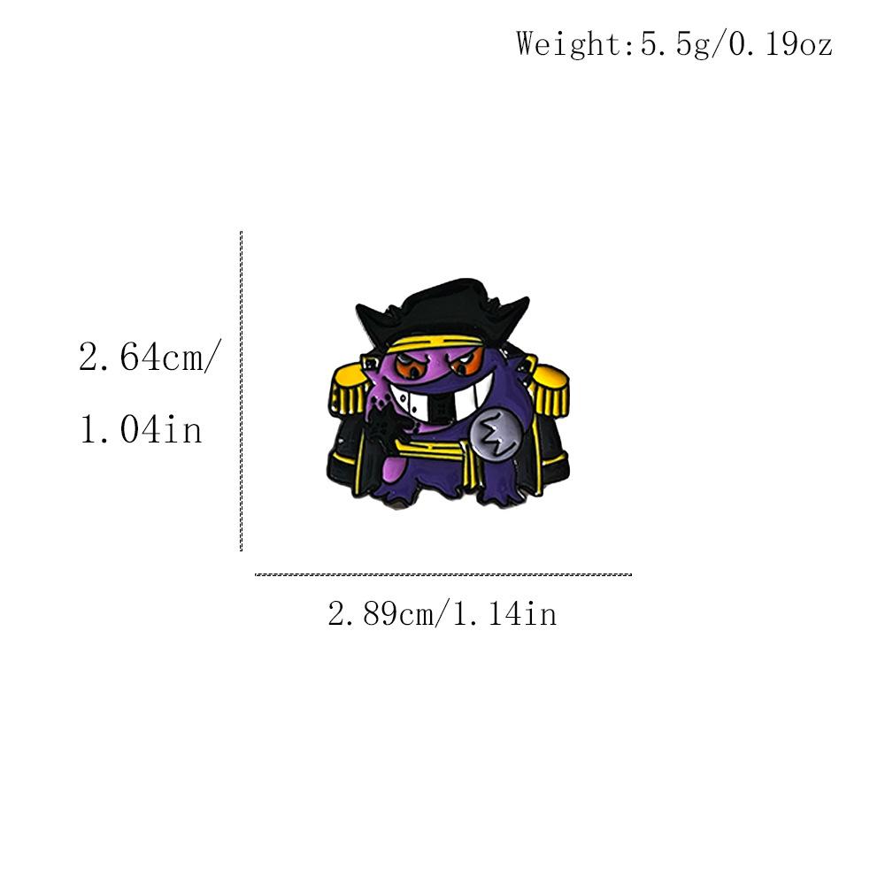 Металлическая брошь-значок в стиле японского аниме Pokemon & One Piece - Дизайн Луффи и Генгара