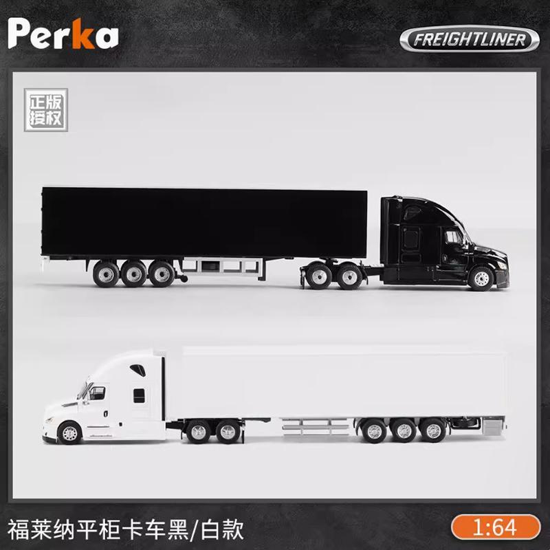Perka Diecast 1:Масштаб 1:64 Контейнеровоз Freightliner Автомобиль экспресс-доставки Модель-симуляция из сплава Коллекция Сувениры Подарки