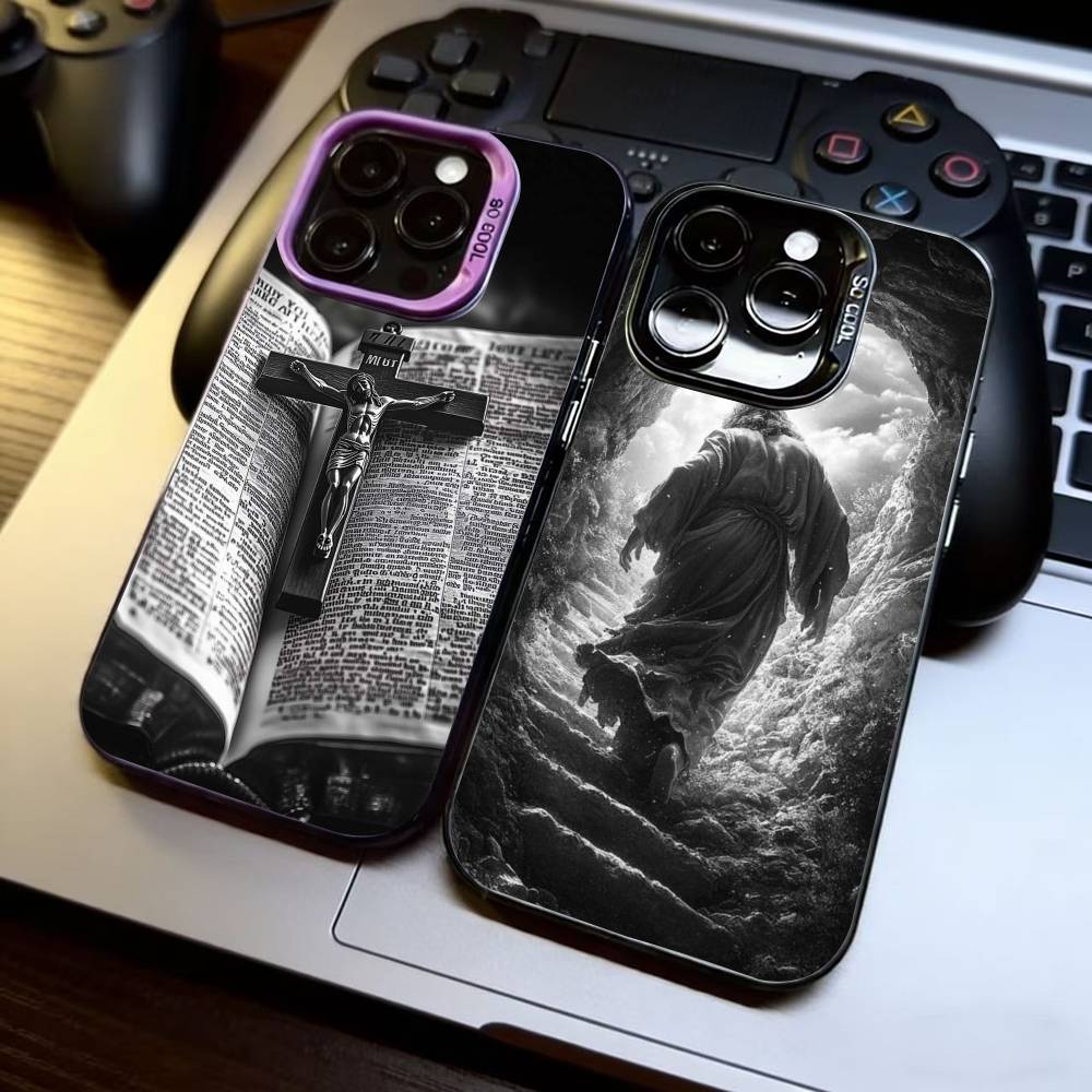 Сын Божий Иисус Крест Святой Чехол для телефона Для iPhone 17,16,15,14,13,12,11 Plus,Pro Max,XS,Цветной Серебряный Чехол для телефона Funda Cover