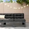 VidaXL Center Sofas with Cushions 2 Pcs Grey Solid Pine Wood, Garden Sofa, Garden Seat, Outdoor Seat, 825690