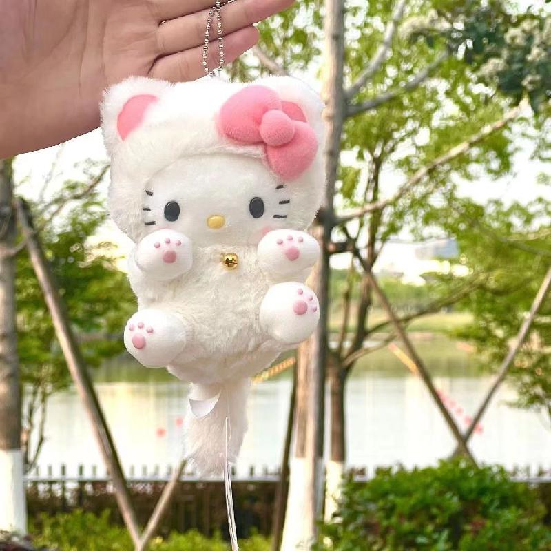10 см Sanrio Hello Kitty Мультяшная Плюшевая Игрушка Плюшевая Кукла Набитая Подвеска для Школьной Сумки Подарок Маленькое Украшение Плюшевая Девочка Подарок Spotify Premium