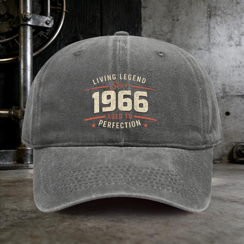 Washed Baseball Cap a Musthave Unisexs Travel Hat Featuring the Living Legend Since Aged to Perfection Design a Fashio