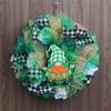 Saint Patricks Day Decorations Artificial Wreath Green Welcome Leprechaun Wreath for Front Door