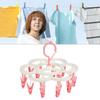 16 Clips Folding Clothes Hanger Socks Drying Rack Portable Rack Clothespin Windproof Sock Dryer for Hanging Underwear Lingerie