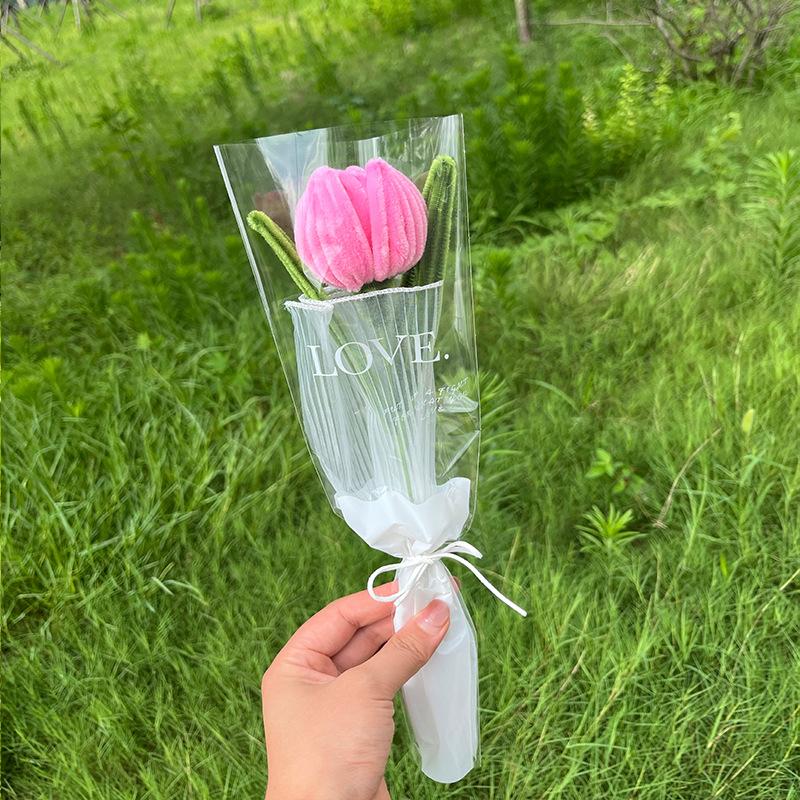 Готовый тюльпан, скрученный из плетеных стержней, букет цветов, плетеный вручную, искусственный цветок, свадебный букет, изделия ручной работы, подарки на день рождения