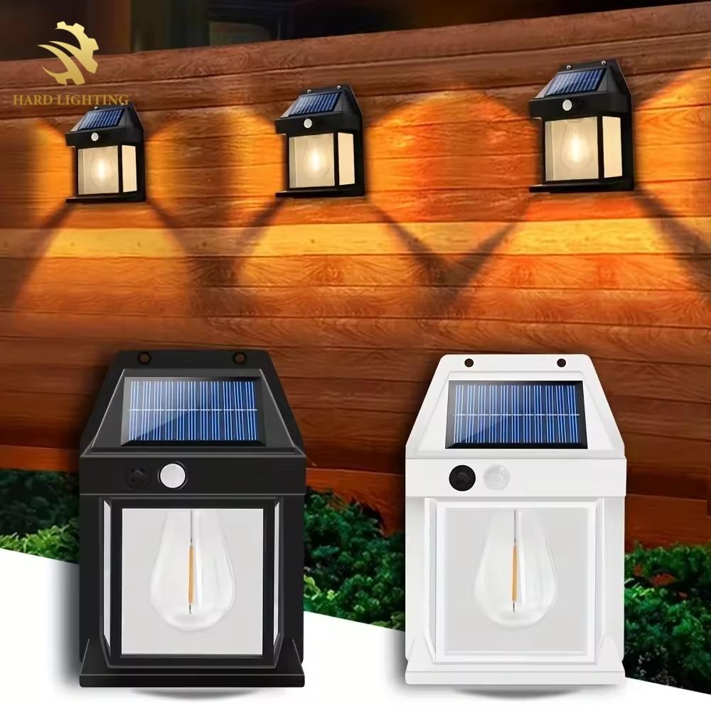 Intelligent Solar Night LED Wall Lamp with Motion Sensor Square Style Waterproof for Courtyard Garden Outdoor Wall Light