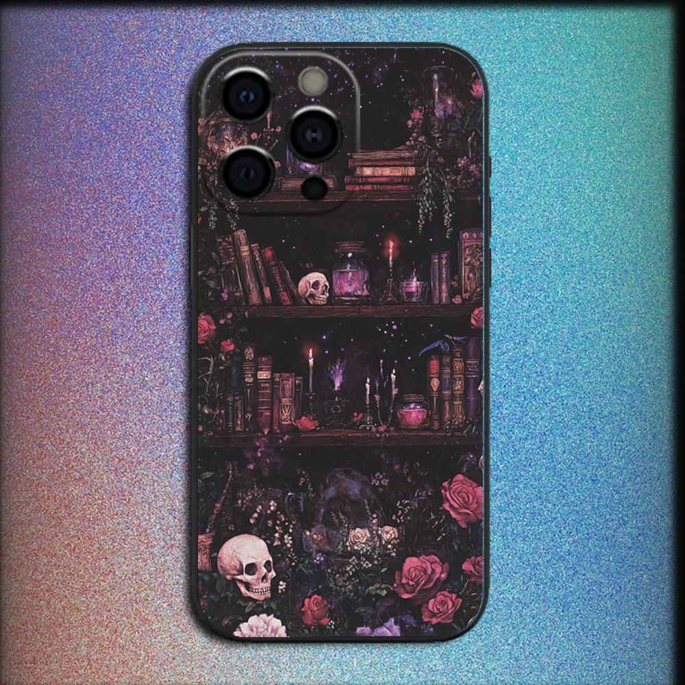 Alchemist Shelf Book Locker Phone Case For iPhone 16,15,14,13,12,11,Pro,X,XS,Max,XR,Plus,Mini Soft Black Cover