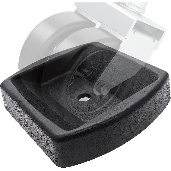 Dual Trailer Wheel Dock Swirl Jack Caster 6" Wheel Chock Stopper | Reinforced Rubber/4000lbs Capacity, Travel Trailer Tongue Jack Double Wheel