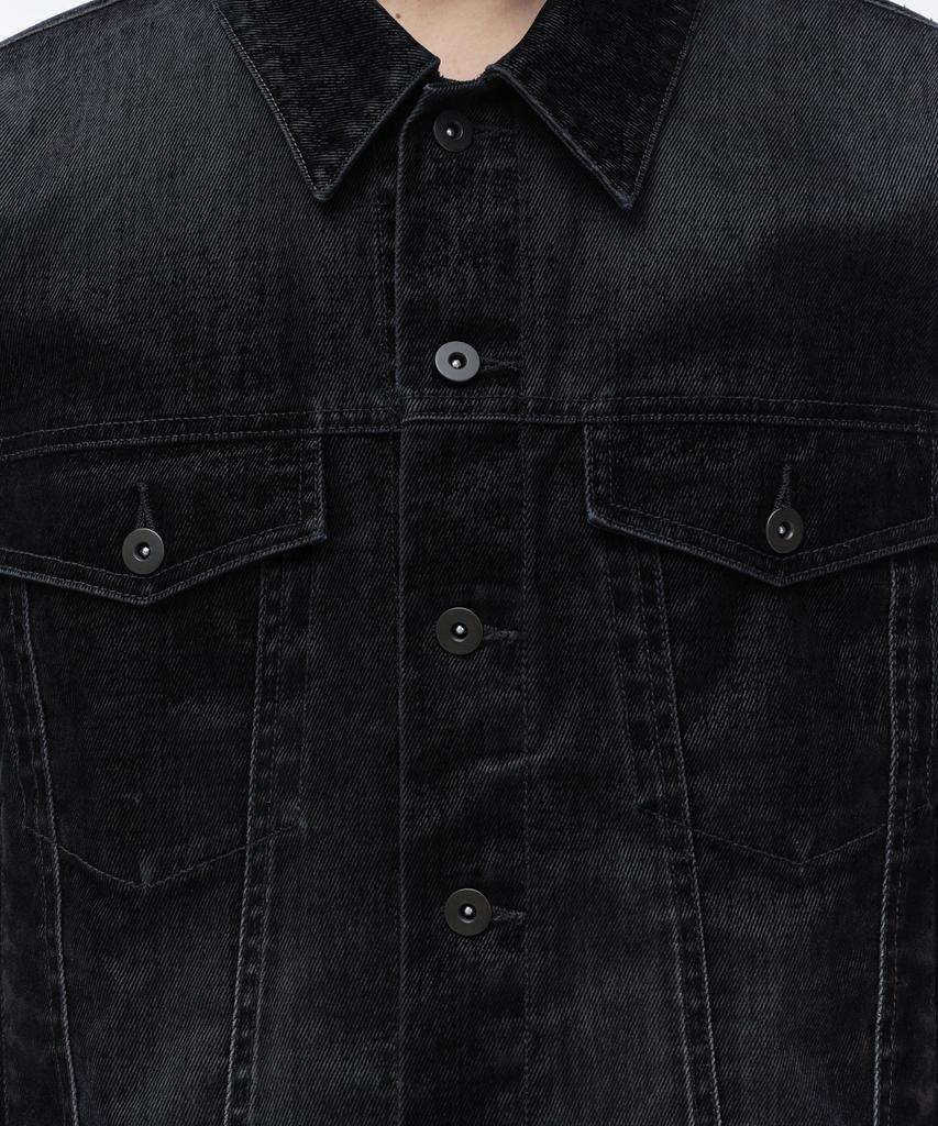MUSINSA STANDARD Velvet Denim Trucker Jacket [Black]