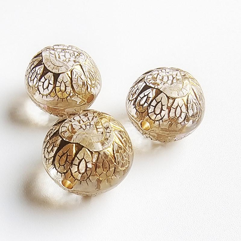 Позолоченные прозрачные акриловые бусины в форме плоского персикового сердца, круглые, для изготовления украшений своими руками